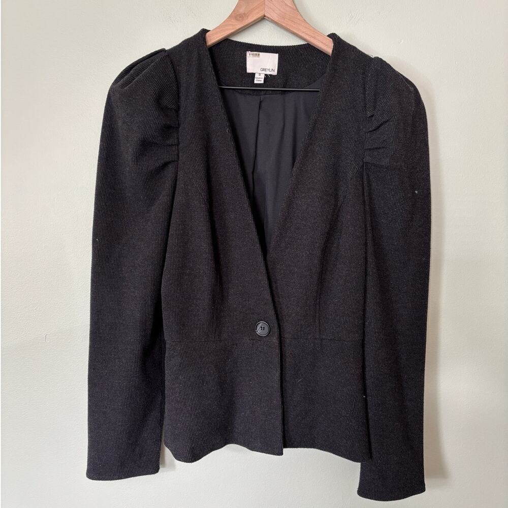 Greylin Anthropologie Knit Grey Blazer Jacket Small - Picture 1 of 7
